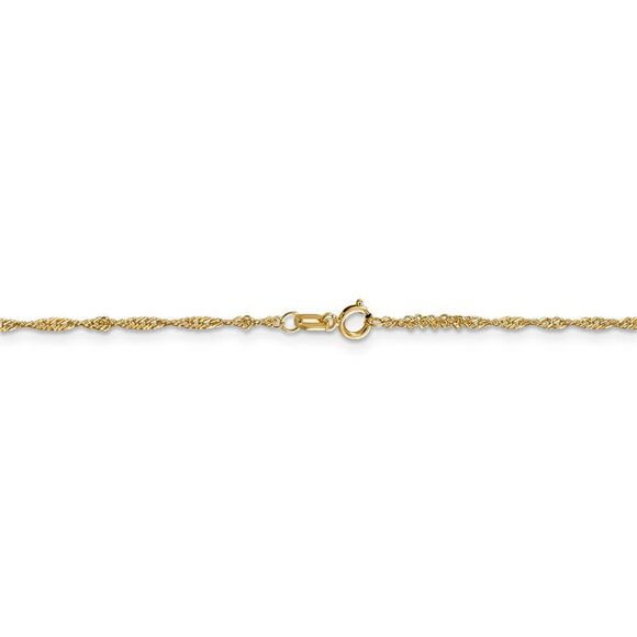 1.4mm, 14k Yellow Gold, Singapore Chain Necklace, 24 Inch - Picture 4 of 8